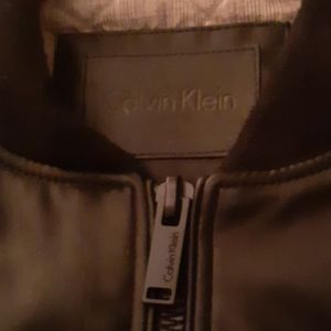 Calvin Klein faux leather bomber jacket
